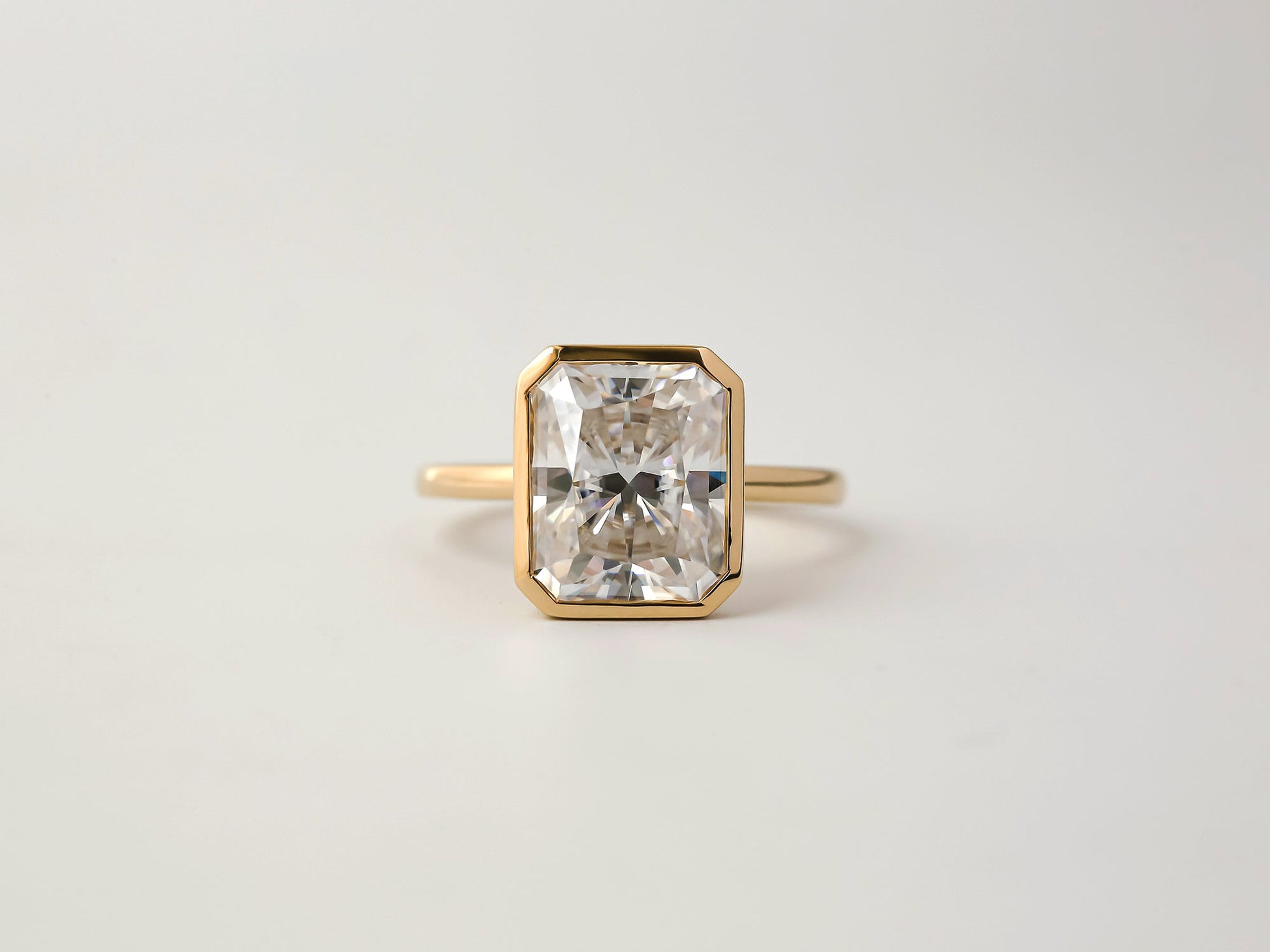 Kobelli 5.25ct Radiant Diamond Bezel Solitaire Engagement Ring