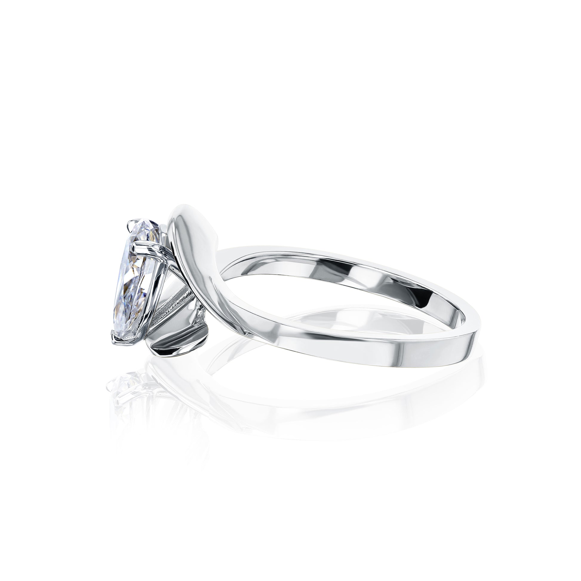 1.5 Carat Pear Solitaire Fan Ring