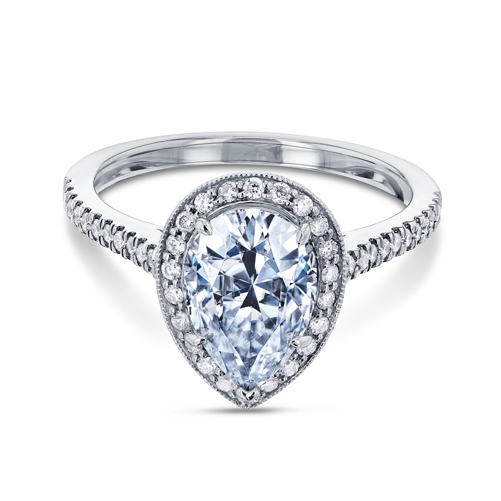 2.45 Carat Moissanite Pear Original Ring