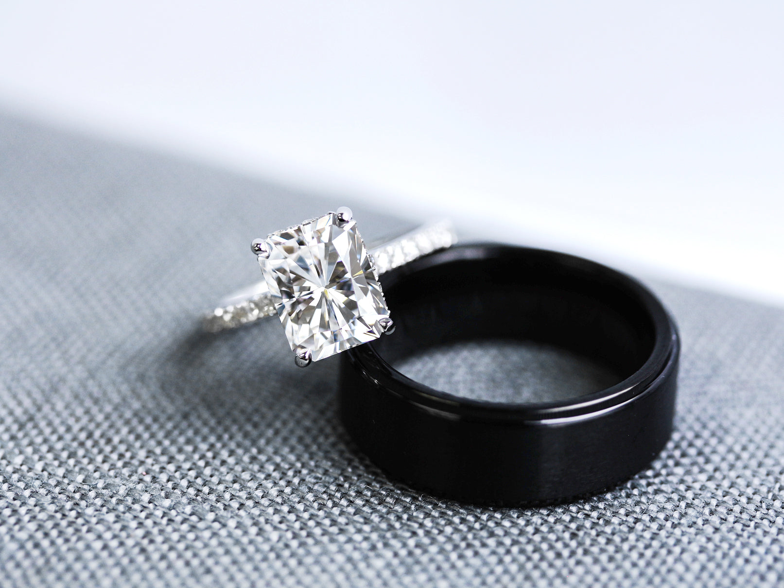 8mm Textured Glossy Sleeve Kyle Ring