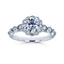 Kobelli Round Moissanite and Diamond Floral Engagement Ring 1 1/3 CTW 14k White Gold