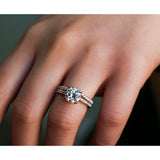 2-1/3ct.tw Moissanite & Lab Diamond Bridal Set
