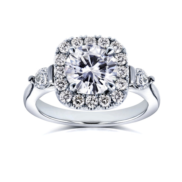 Forever One Moissanite Multi Stone Pinched Shank Ring (1-2/5ct TGW)
