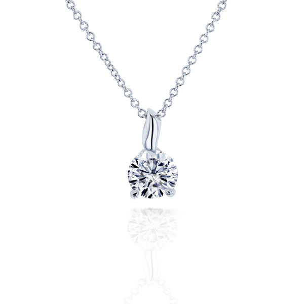 0.8 Carat Moissanite Leaf Bail Necklace