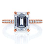 Kobelli 2.85 Carat Moissanite Emerald Drop Halo Tully Ring