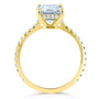 Kobelli 2.85 Carat Moissanite Emerald Drop Halo Tully Ring