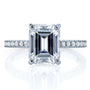 Kobelli 2.85 Carat Moissanite Emerald Drop Halo Tully Ring
