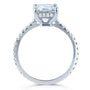 Kobelli 2.85 Carat Moissanite Emerald Drop Halo Tully Ring