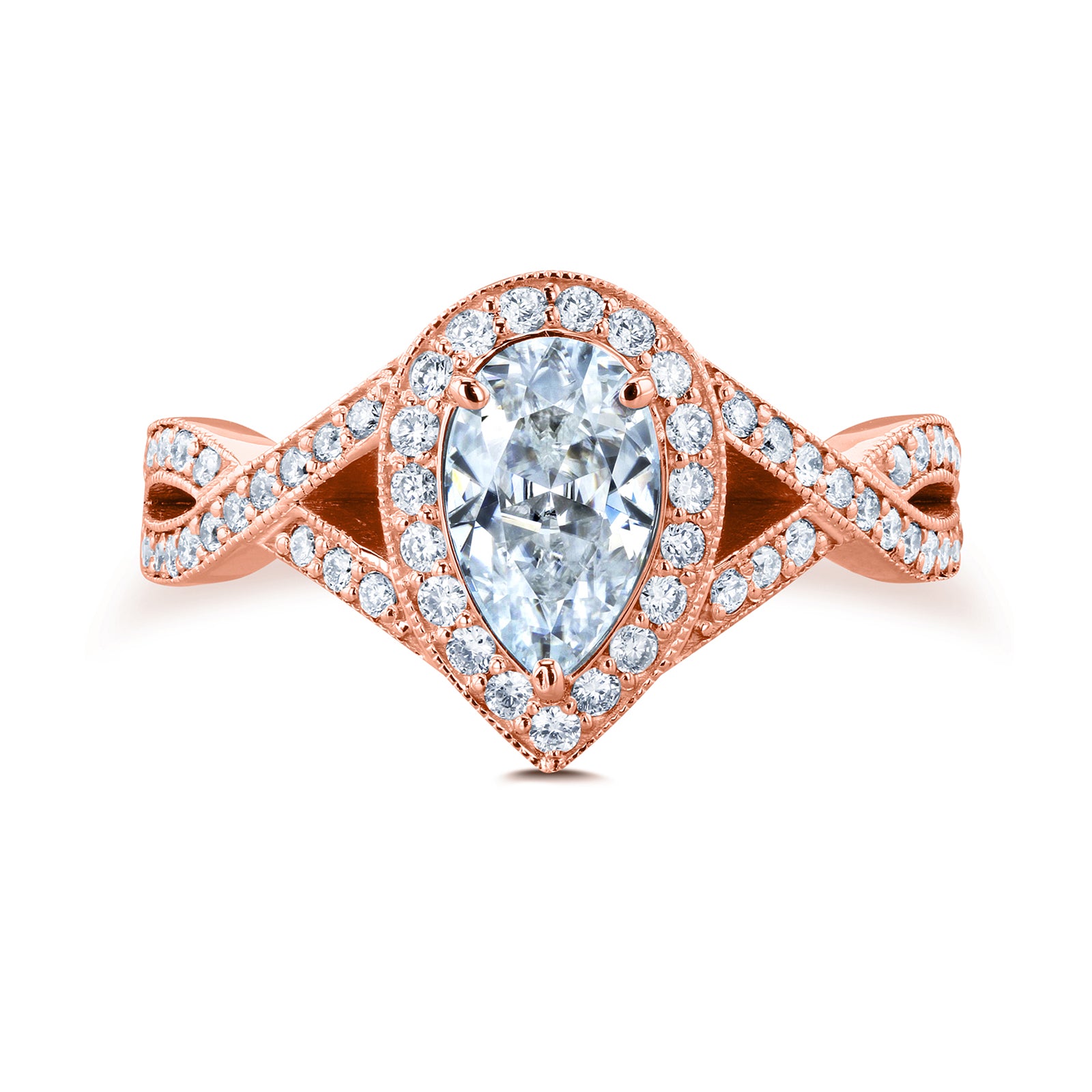 1.1 Carat Lab Grown Diamond Venus Ring in Rose Gold