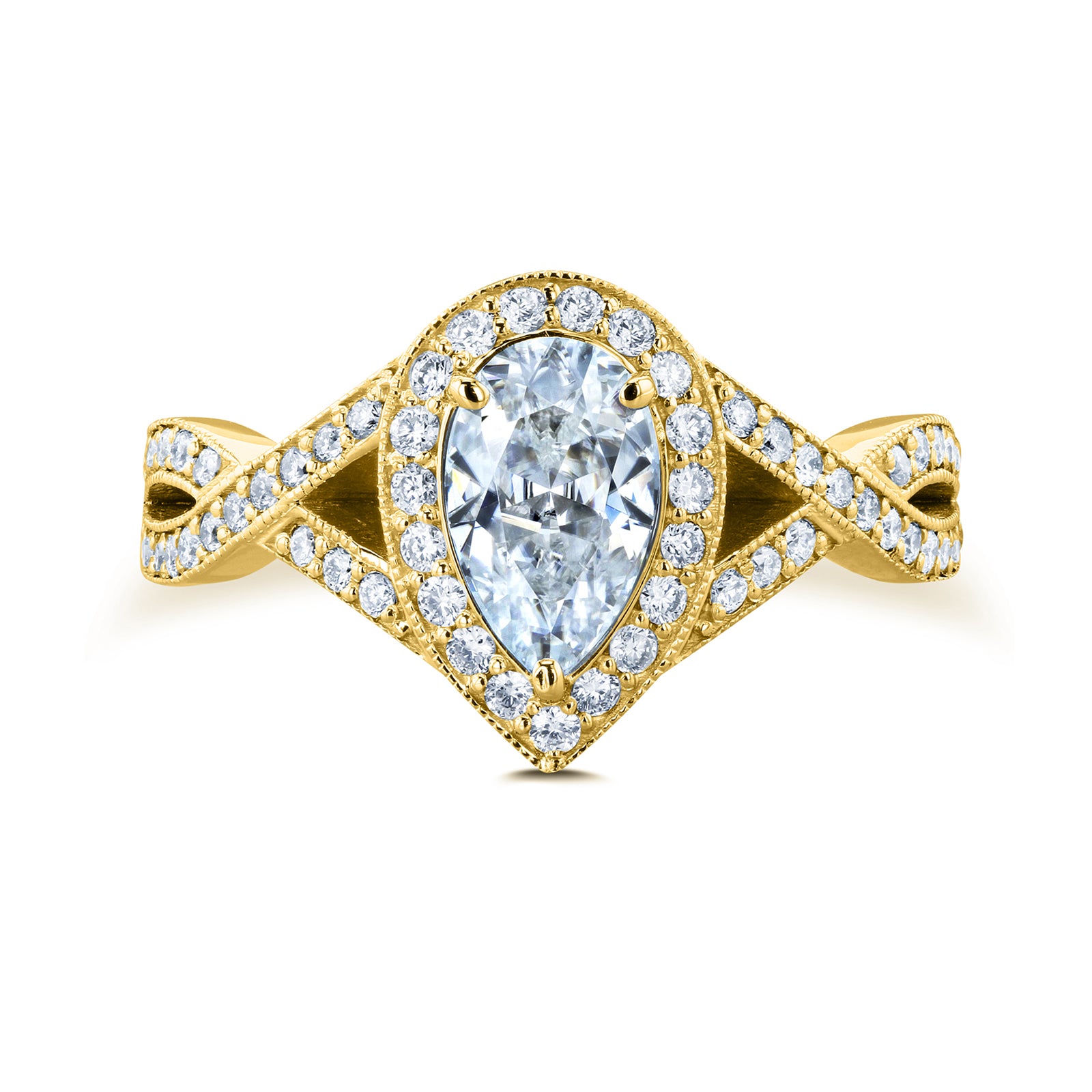 1.1 Carat Lab Grown Diamond Venus Ring in Yellow Gold