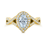 1.3ct Pear Crossover Yellow Ring (DEF/VS)