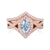 1.45ct Pear Crossover Pink Bridal Set (DEF/VS)