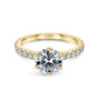 6-prong round center engagement ring in yellow gold