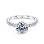 6-prong round center engagement ring in white gold