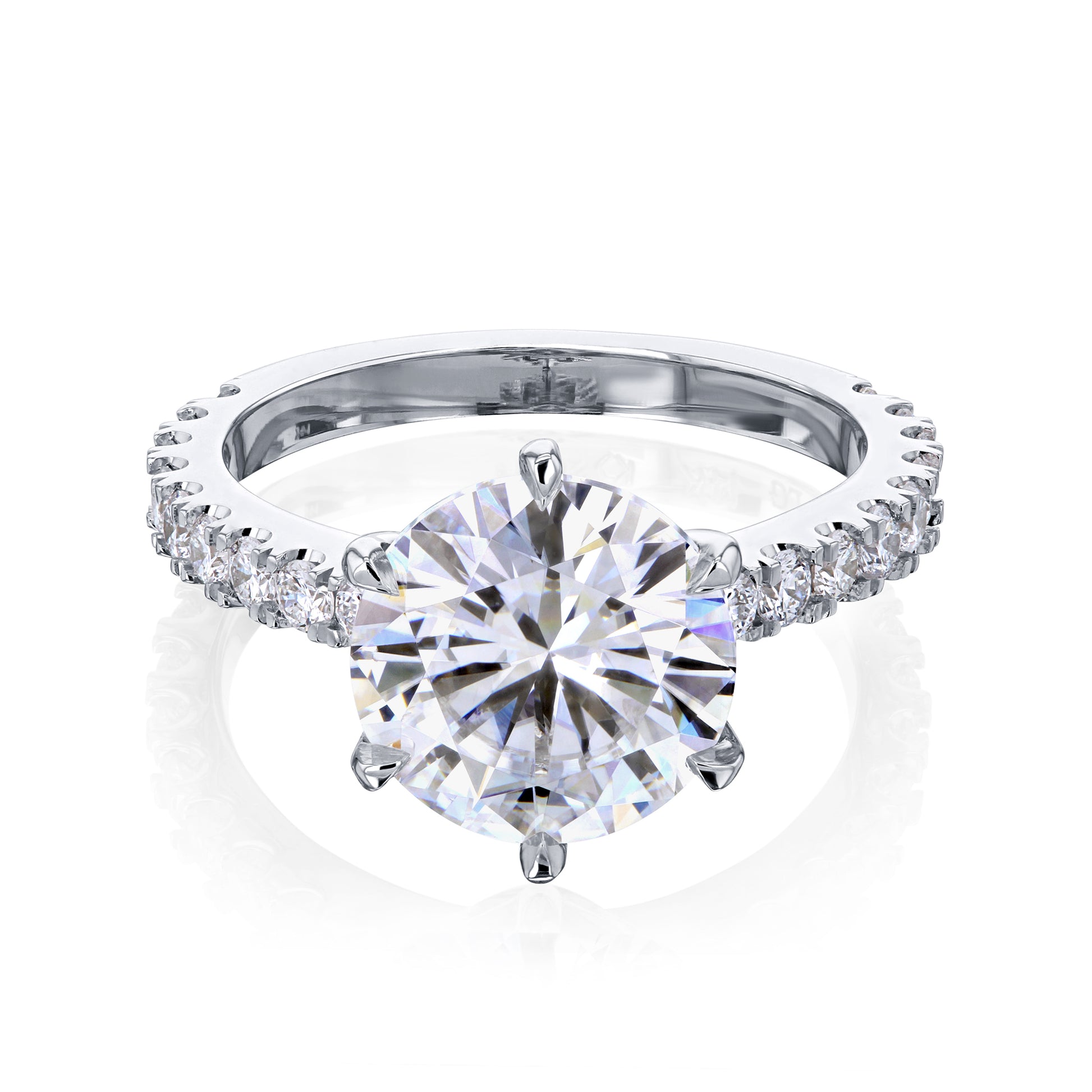 4.7 Carat Moissanite Tiffany 6-Prong Bridal Set