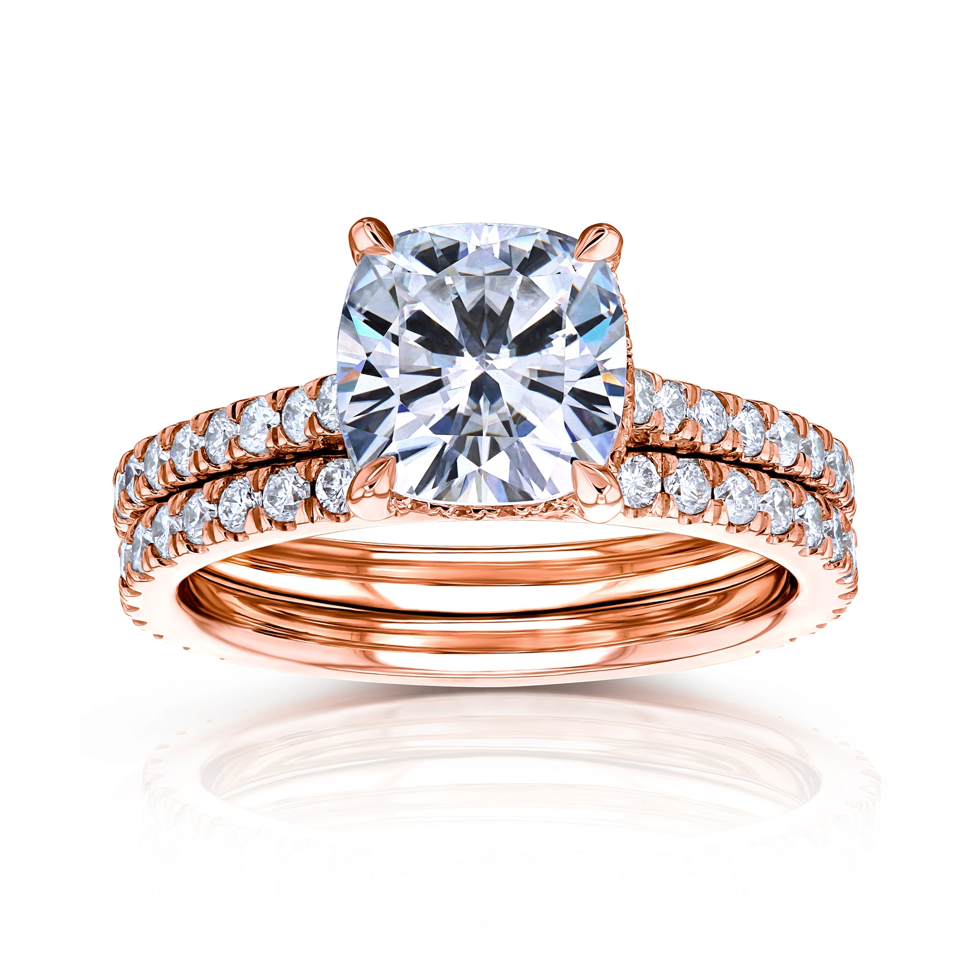 2.8 Carat Moissanite Cushion Bristol Bridal Set
