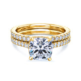 2.8 Carat Moissanite Cushion Bristol Bridal Set