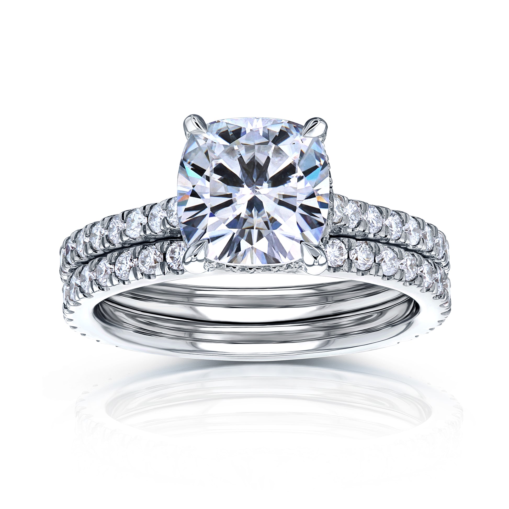 2.8 Carat Moissanite Cushion Bristol Bridal Set