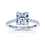 2.4 Carat Moissanite Cushion Hidden Halo Bristol Ring in White Gold