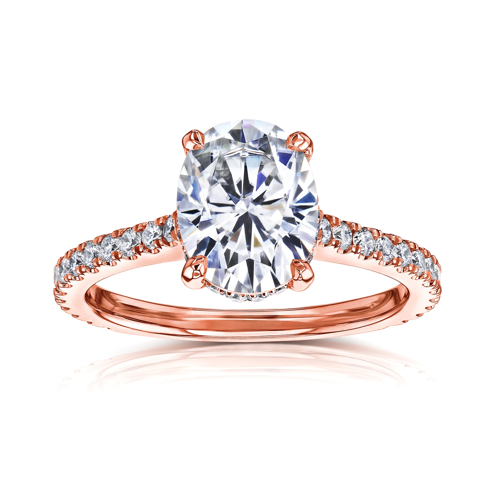 2.5 Carat Oval Bristol Hidden Halo Ring in Rose Gold