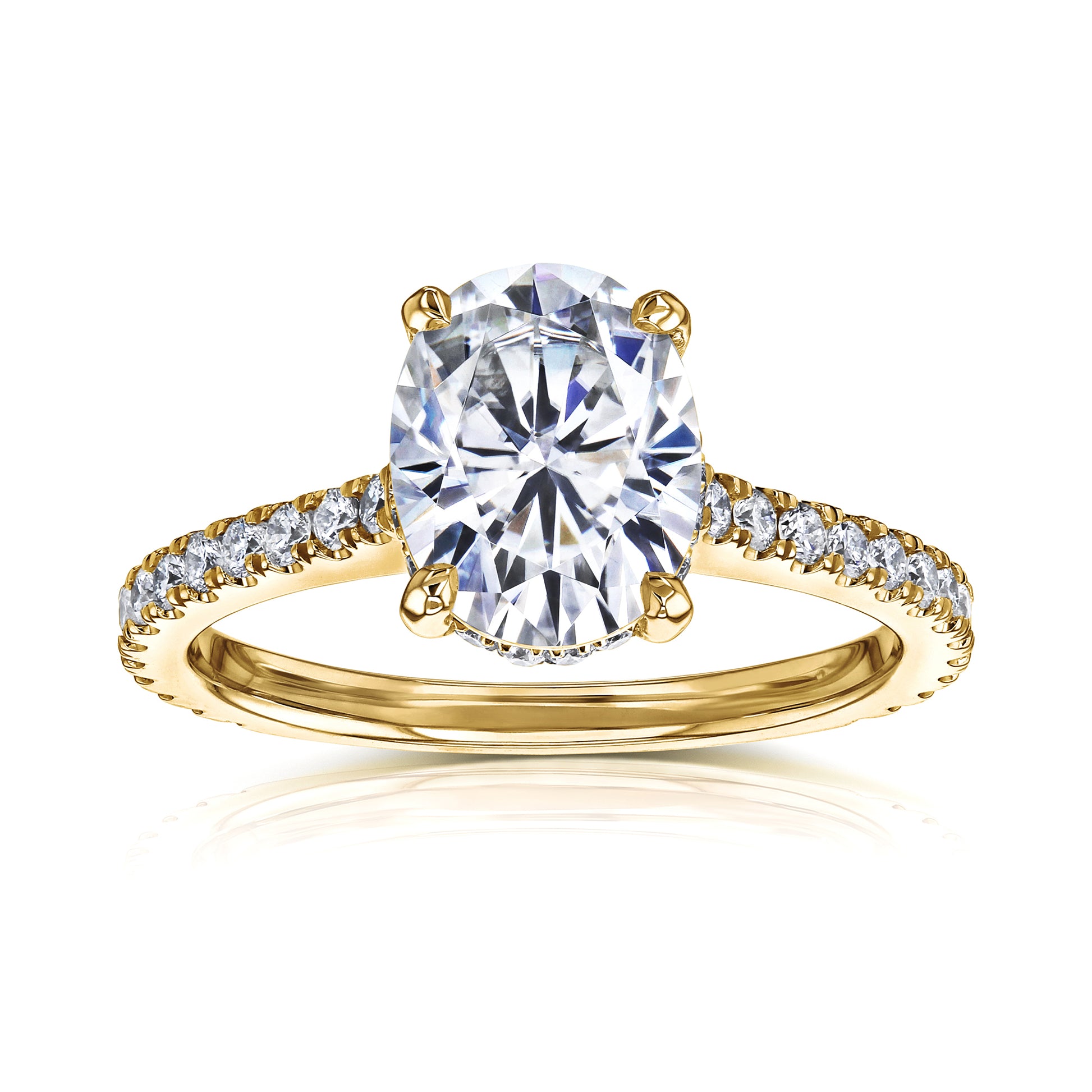 2.5 Carat Oval Bristol Hidden Halo Ring in Yellow Gold