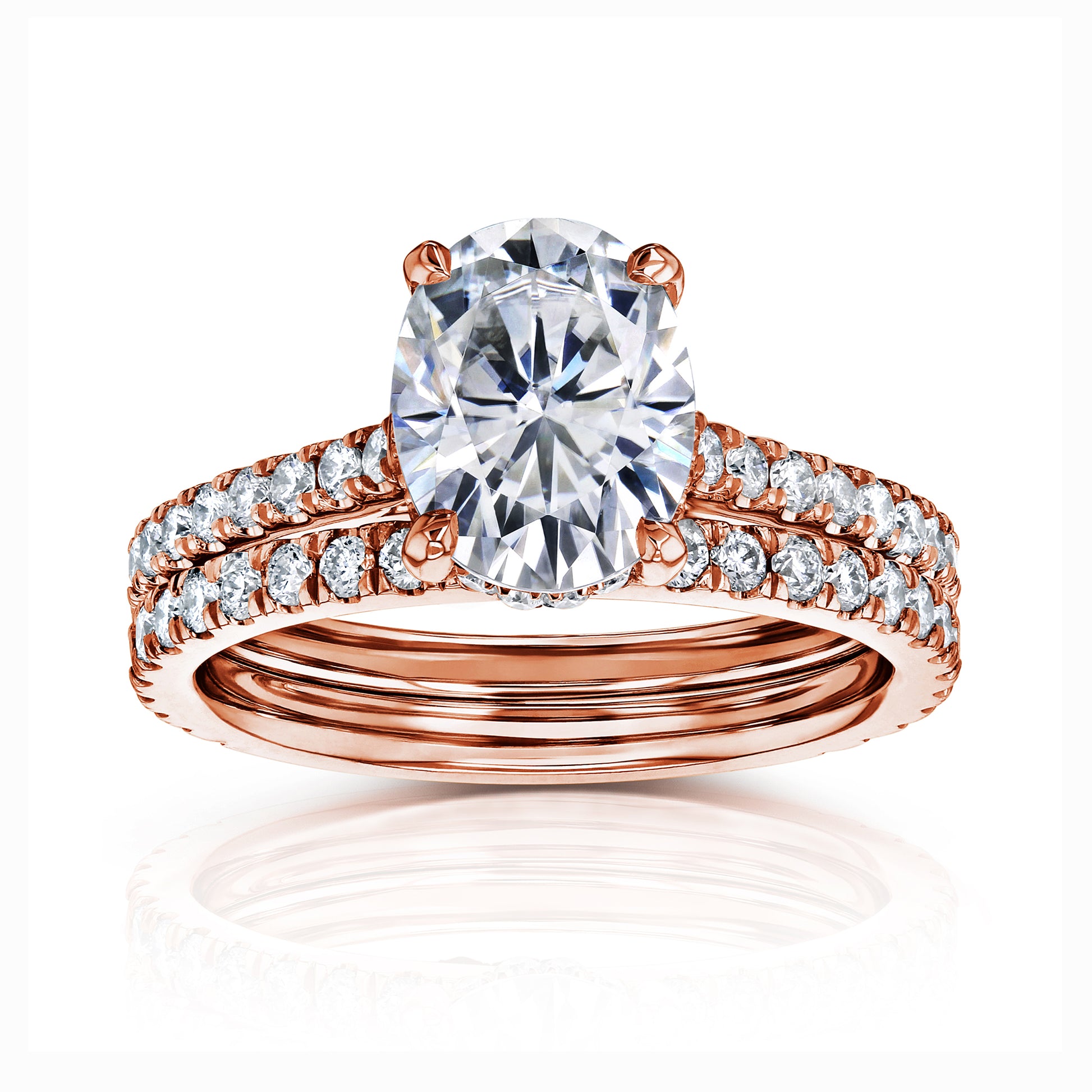 2.9 Carat Moissanite Oval Bristol Bridal Set