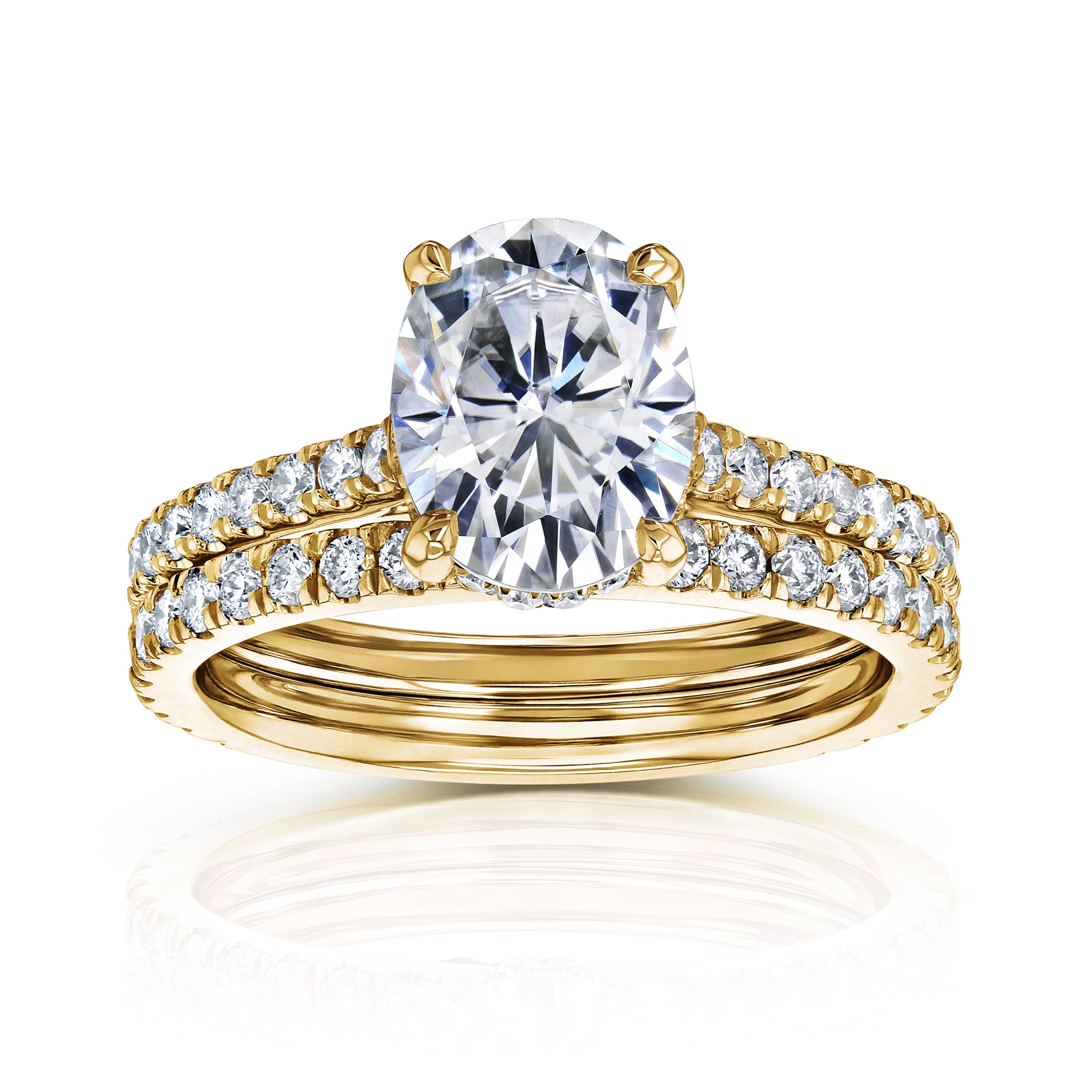 2.9 Carat Moissanite Oval Bristol Bridal Set 