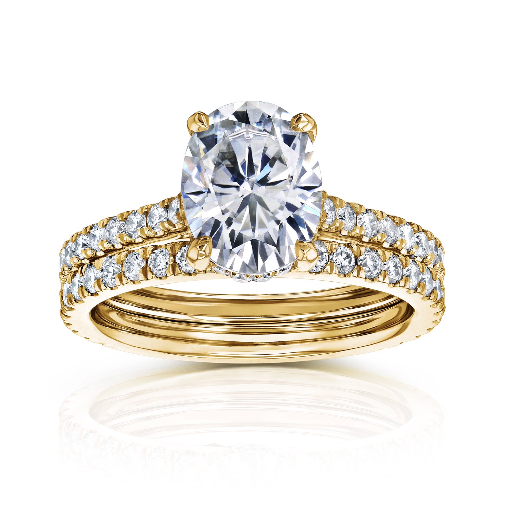 2.9 Carat Moissanite Oval Bristol Bridal Set 