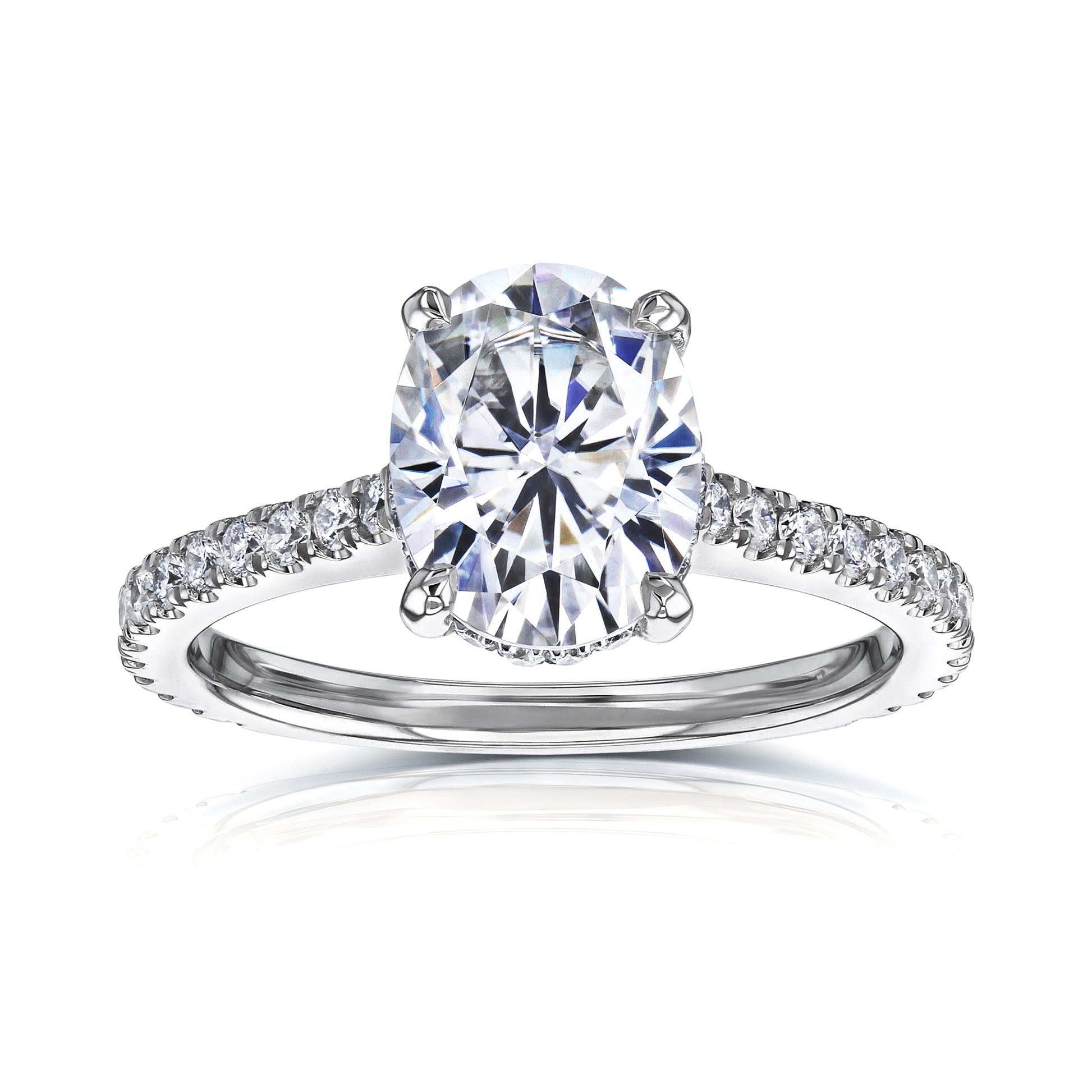 2.5 Carat Oval Bristol Hidden Halo Ring in White Gold
