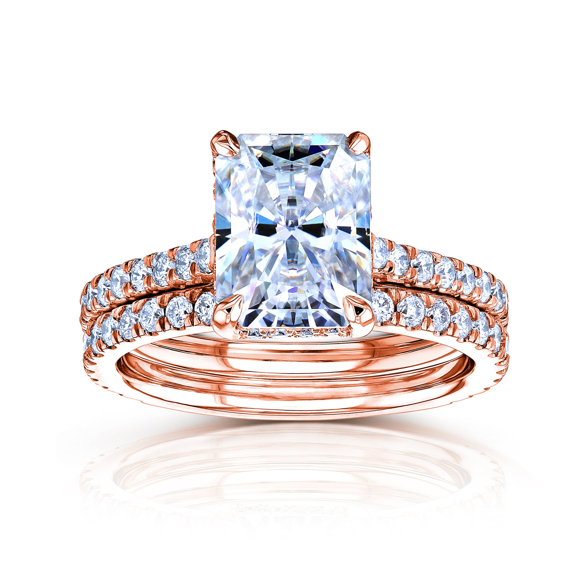 3.5 Carat Moissanite Bristol Radiant Bridal Set