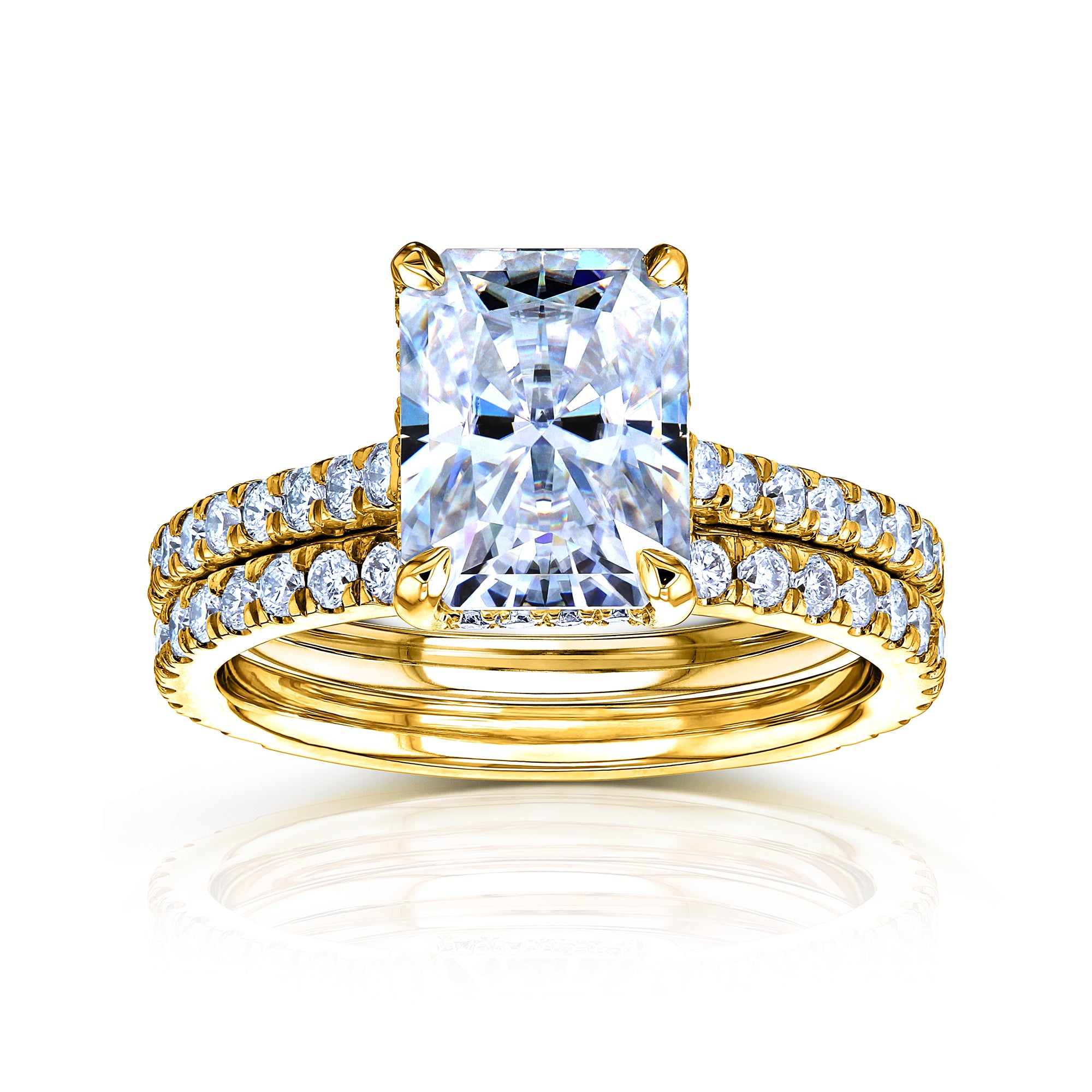 3.5 Carat Moissanite Bristol Radiant Bridal Set