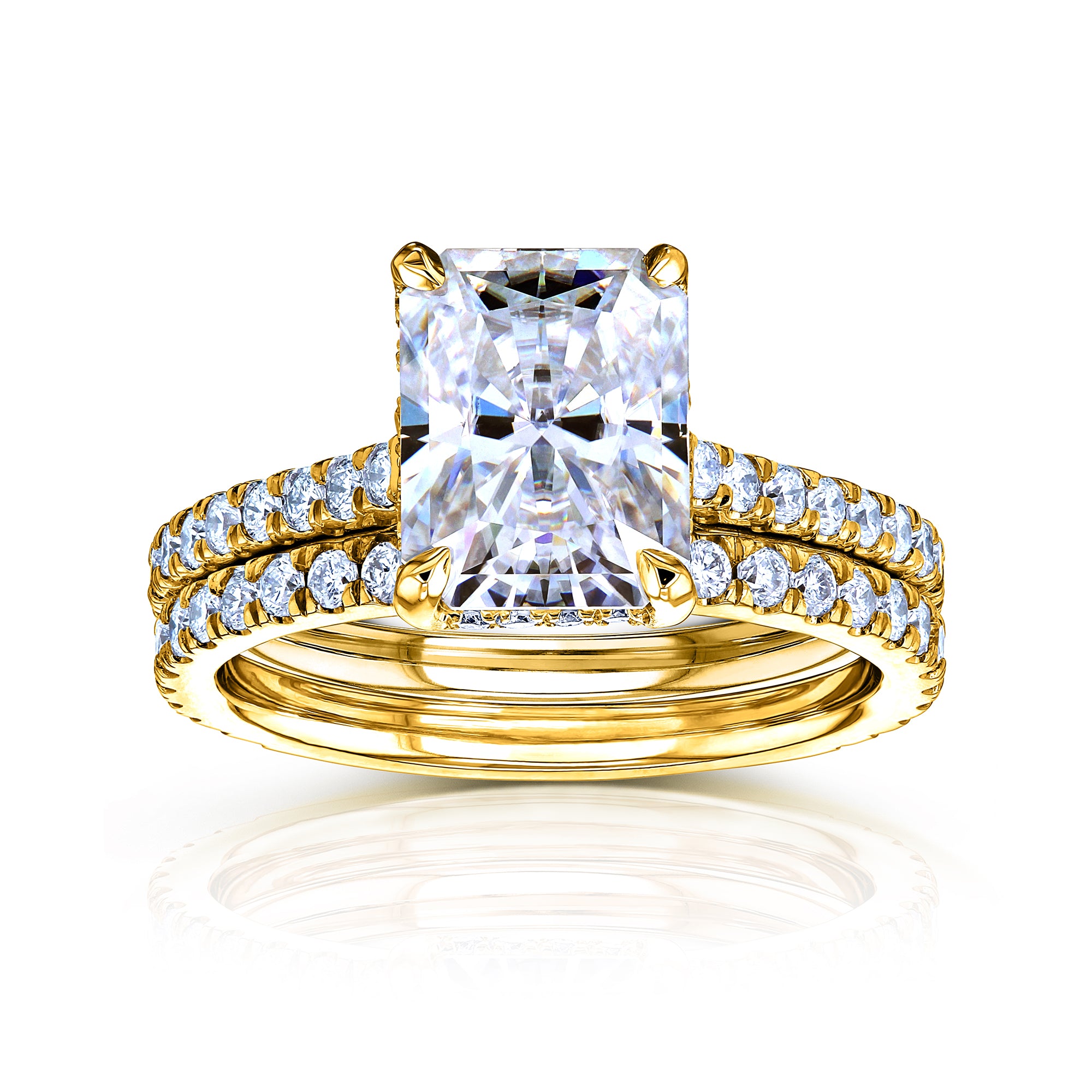 3.5 Carat Moissanite Radiant Bristol Bridal Set