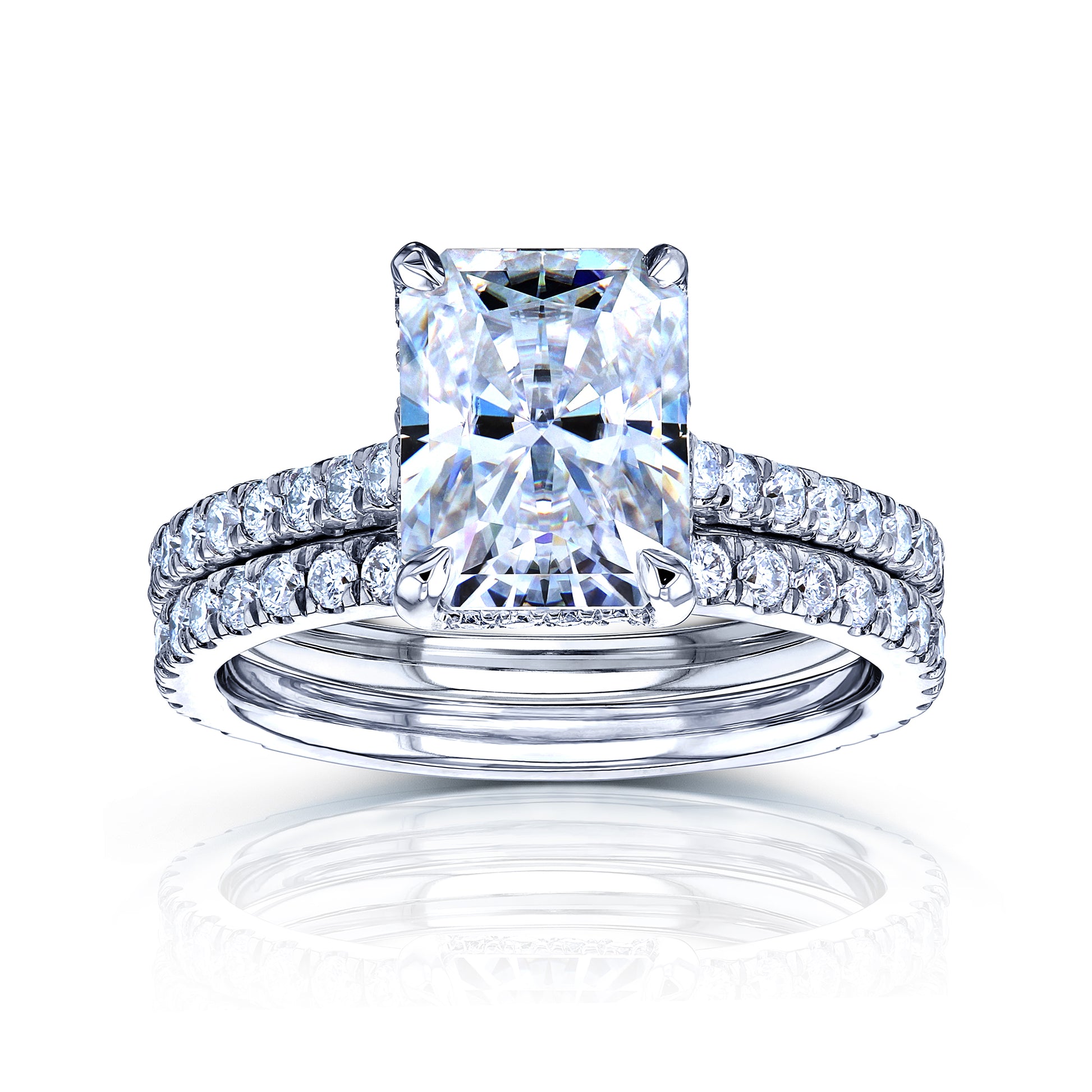 3.5 Carat Moissanite Bristol Radiant Bridal Set
