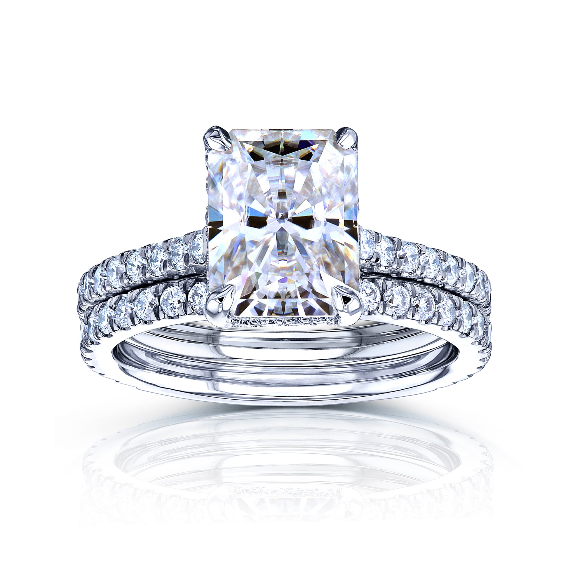 3.5 Carat Moissanite Radiant Bristol Bridal Set