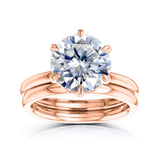 round 3 carat bridal set in rose gold