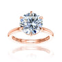 3 Carat Round Brlliant-cut Hidden Halo Plain Comfort Band Rosemarie Ring in Rose Gold