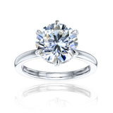 3 Carat Round Brlliant-cut Hidden Halo Plain Comfort Band Rosemarie Ring in White Gold