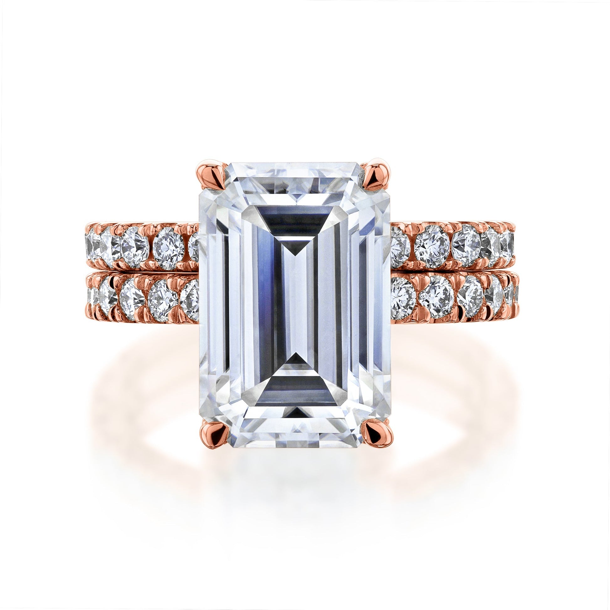 Kobelli Large Emerald Diamond Halo Ethical & Sustainable Engagement Ring
