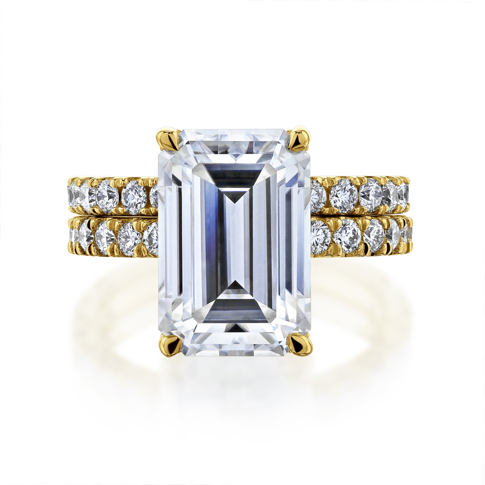 Kobelli Grown - Evie Bold Series Emerald Halo Lab Diamond Bridal Set