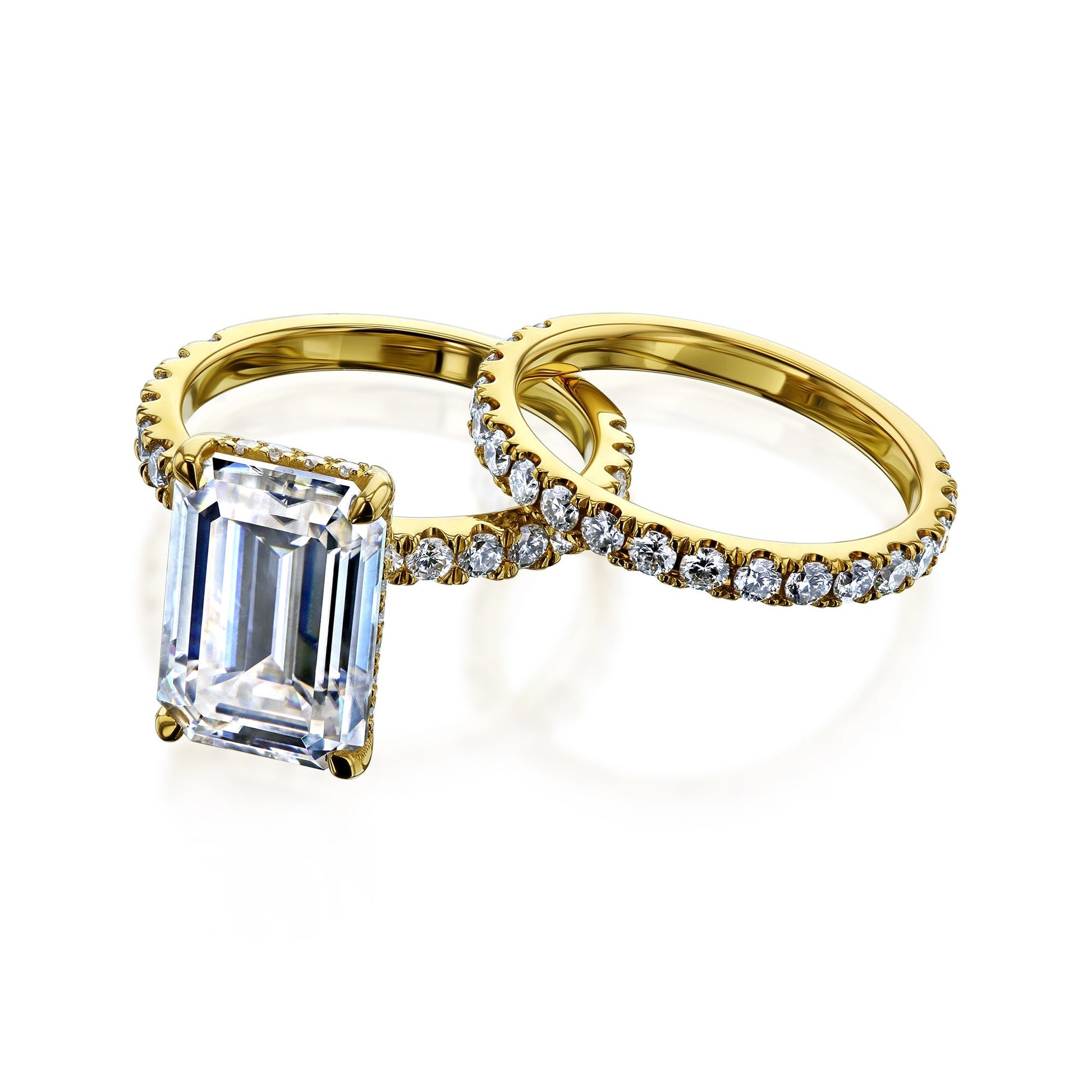 Kobelli Large Emerald Diamond Halo Ethical & Sustainable Engagement Ring