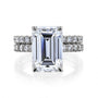 Kobelli Large Emerald Diamond Halo Ethical & Sustainable Engagement Ring