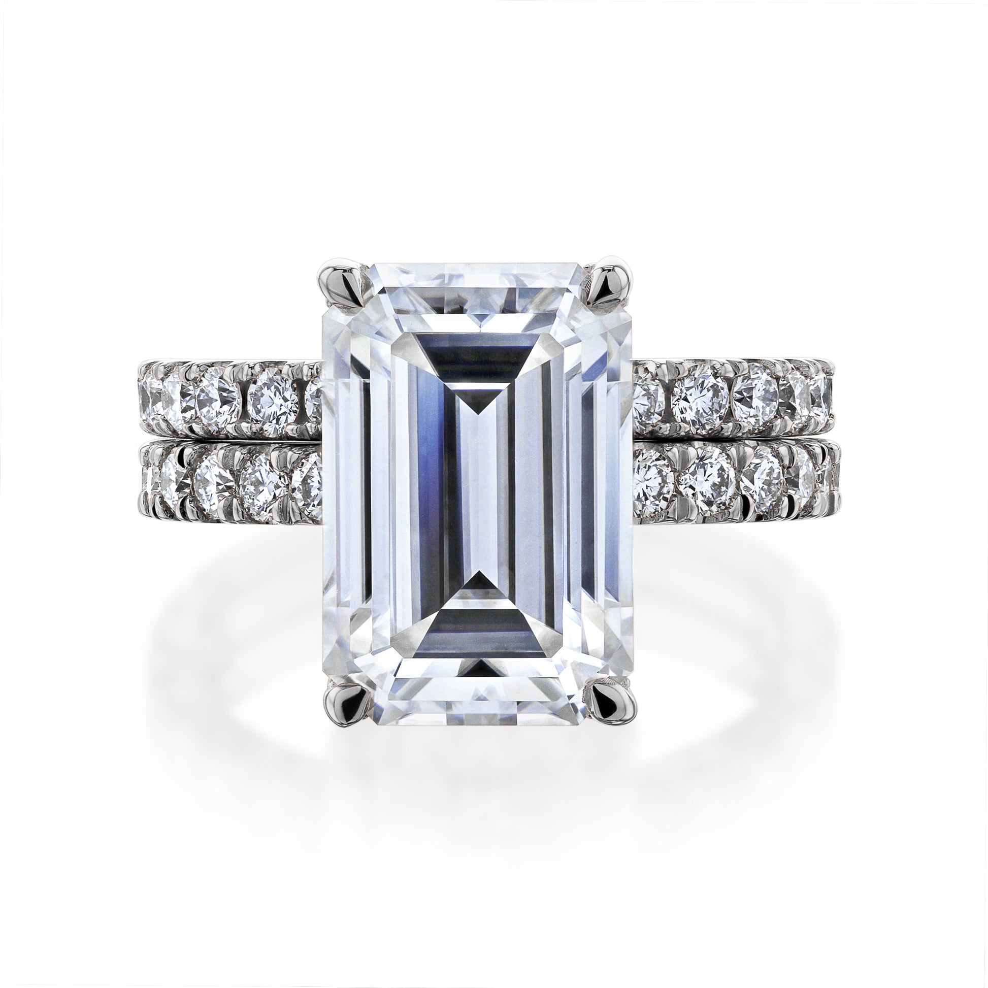Kobelli Large Emerald Diamond Halo Ethical & Sustainable Engagement Ring
