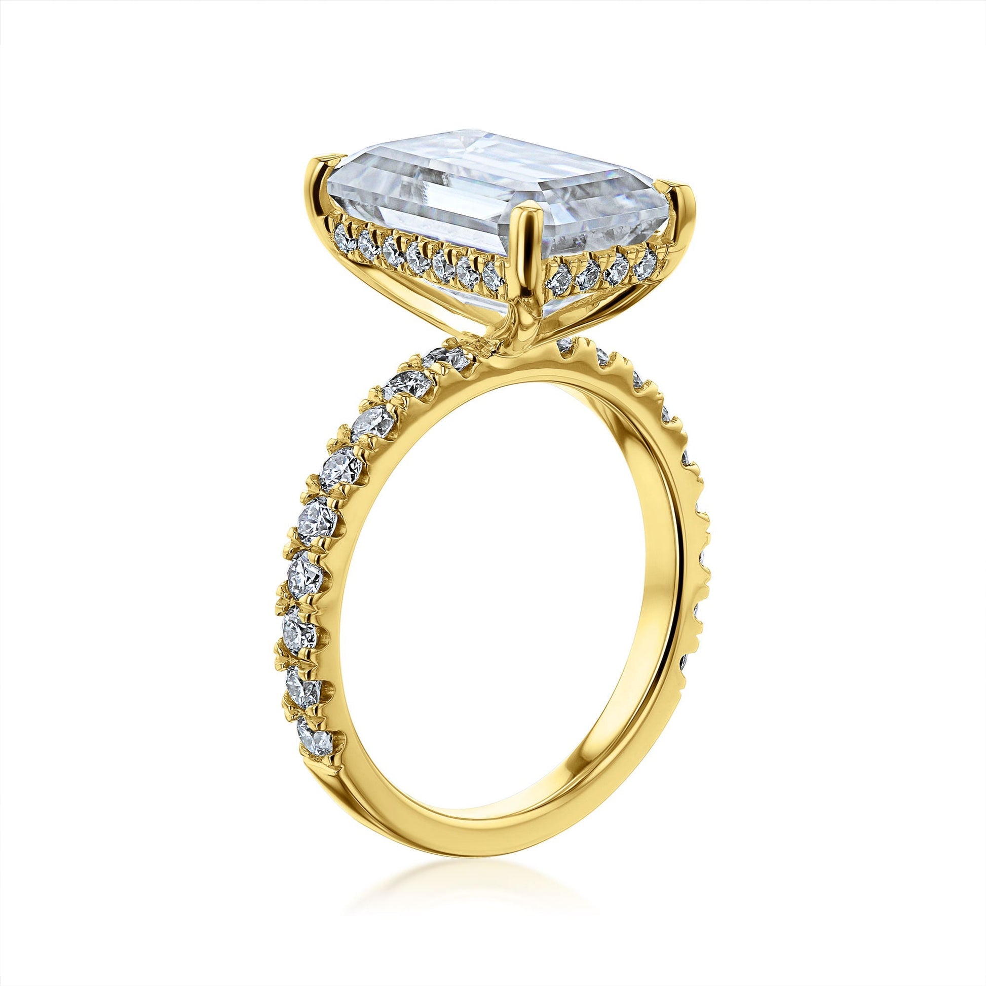 Kobelli Large Emerald Diamond Halo Ethical & Sustainable Engagement Ring