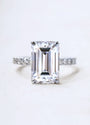 Kobelli Large Emerald Diamond Halo Ethical & Sustainable Engagement Ring