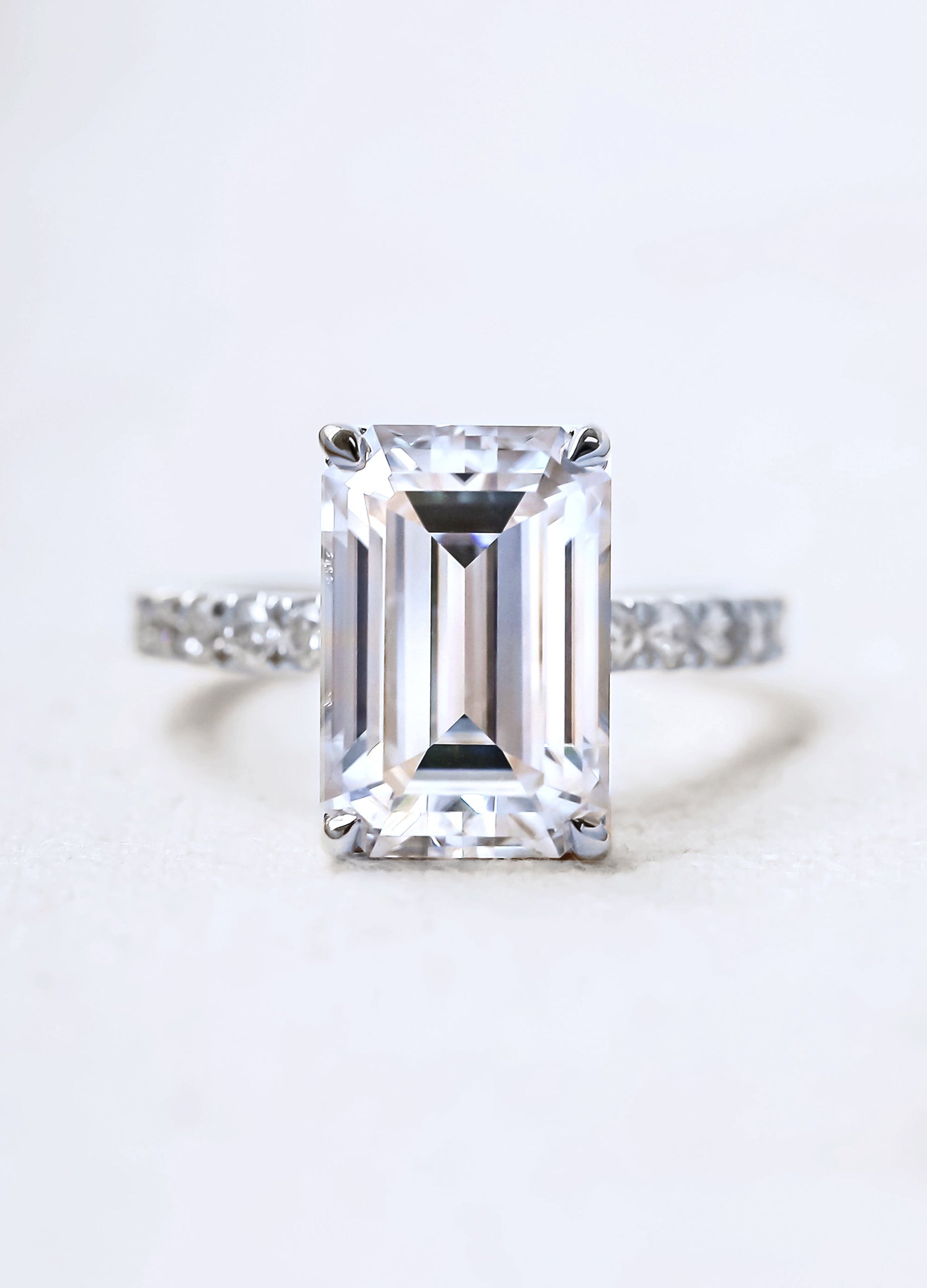 Kobelli Large Emerald Diamond Halo Ethical & Sustainable Engagement Ring