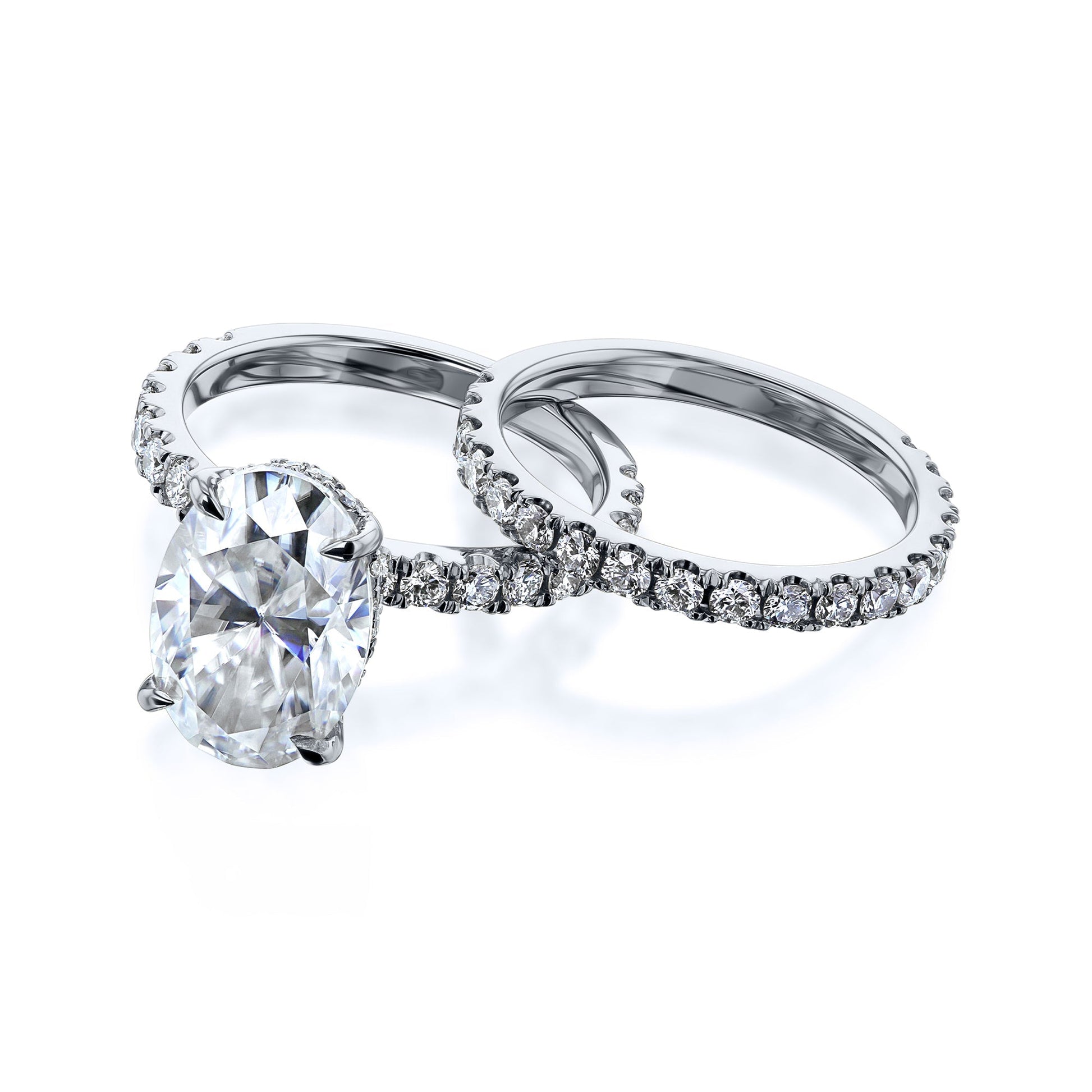 Kobelli Large Oval Diamond Halo Ethical & Sustainable Wedding Rings