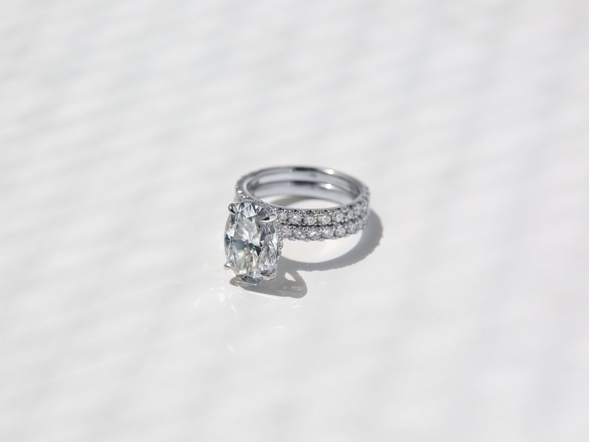Kobelli Large Oval Diamond Halo Ethical & Sustainable Wedding Rings