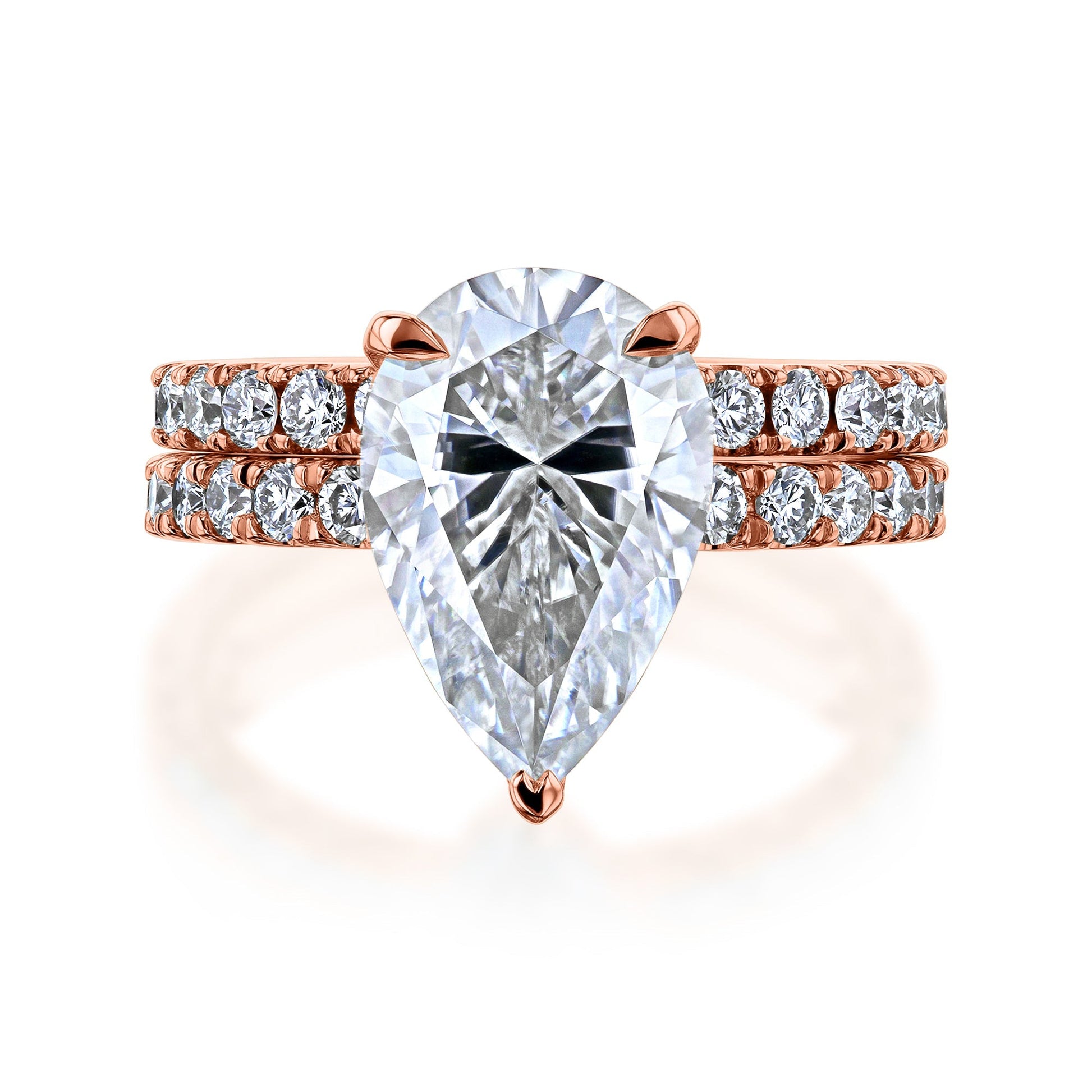 Kobelli Large Pear Diamond Halo Ethical & Sustainable Wedding Rings