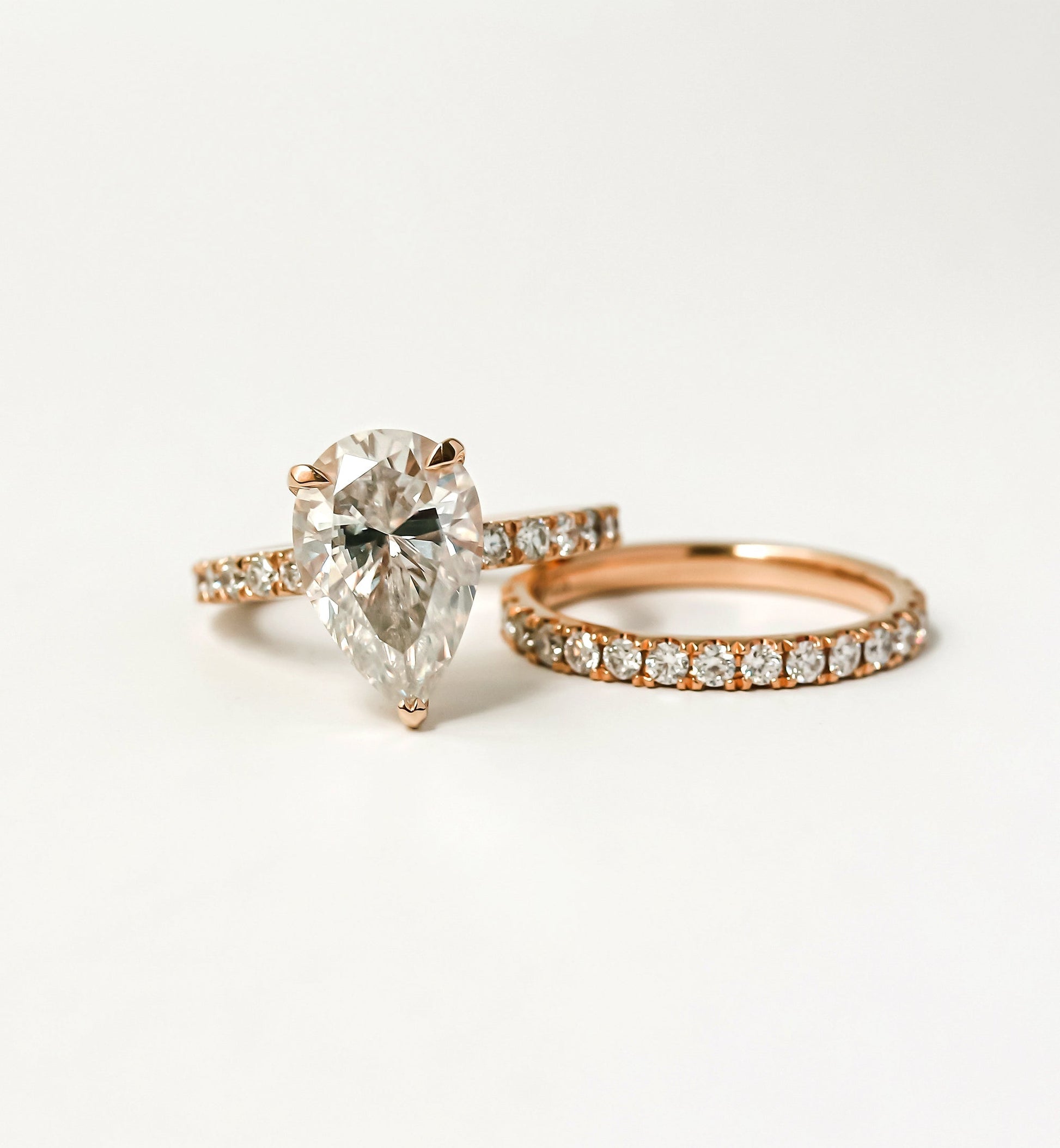 Kobelli Large Pear Diamond Halo Ethical & Sustainable Wedding Rings