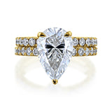 Kobelli Large Pear Diamond Halo Ethical & Sustainable Wedding Rings